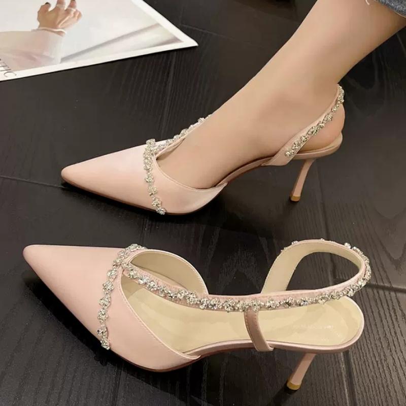 2024 Spring/Summer New skinny heel back hollow strap sexy temperament overhead sandals High-heeled shoes pumps women shoes