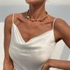 1 buc. Guler choker cu mărgele neregulate stil european și american, lanț pentru claviculă, feminin, guler simplu ins cu stea, cruce, franjuri