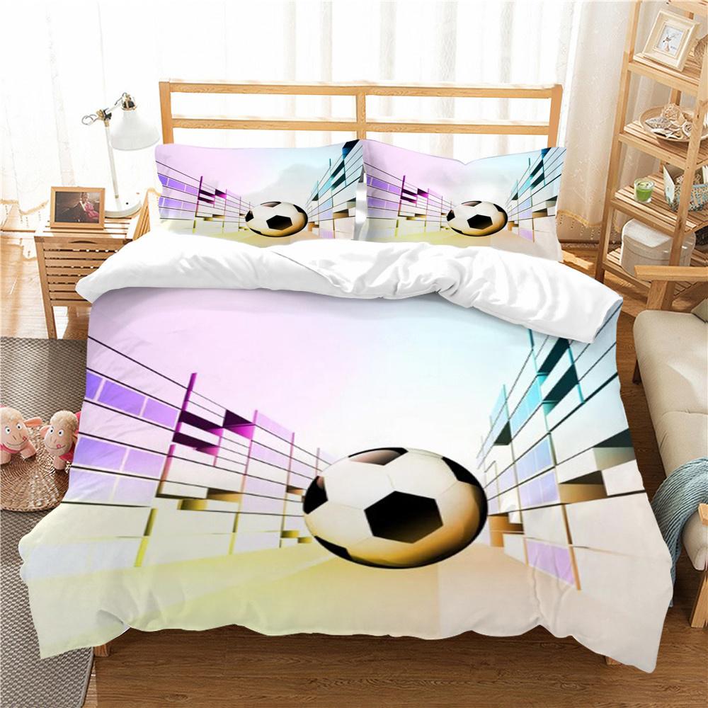 Conjuntos de capa de edredom esportivos queen size cama futebol adolescente crianças têxteis para casa de luxo capa de cama de alta qualidade