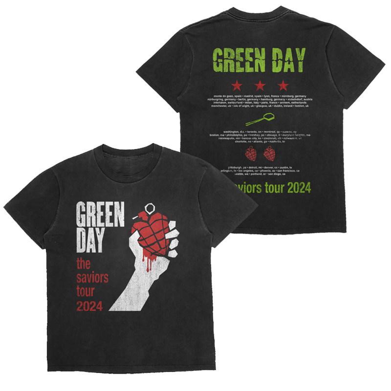 ZX Green Day Band Rock Casual TShirt Mens and Womens Luxury Band Brand Top