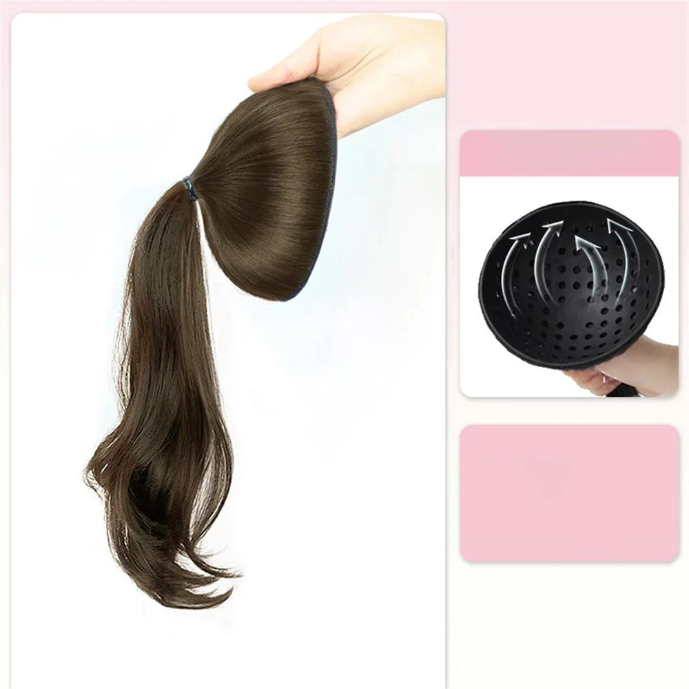 Trendy Curly Ponytail Synthetic Wig Women Natural Wigs Perfect Head Shape Simulated Pomelo Peel for Ultra Light Hair Growth
