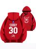 2025 Curry #30 Warriors Hoodie - Thickened Velvet Basketball Sport Top