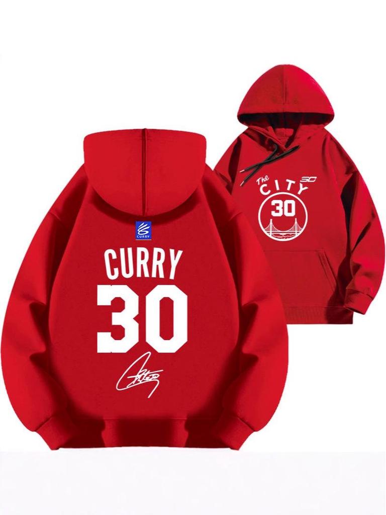2025 Curry #30 Warriors Hoodie - Thickened Velvet Basketball Sport Top