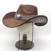 Elegante e Raffinato Cappello da Cowboy Western, Perfetto per Vacanze e Viaggi, Stile Etnico, Cappello Ricamato Jazz Tibetano