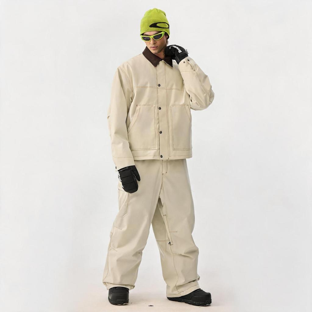 Ski Suit for Men and Women Outdoor Oversize Breathable Insulated Snow Suit Winter Warm Snowboard Suit Waterproof Windproof Skiing Jacket and Pants Set