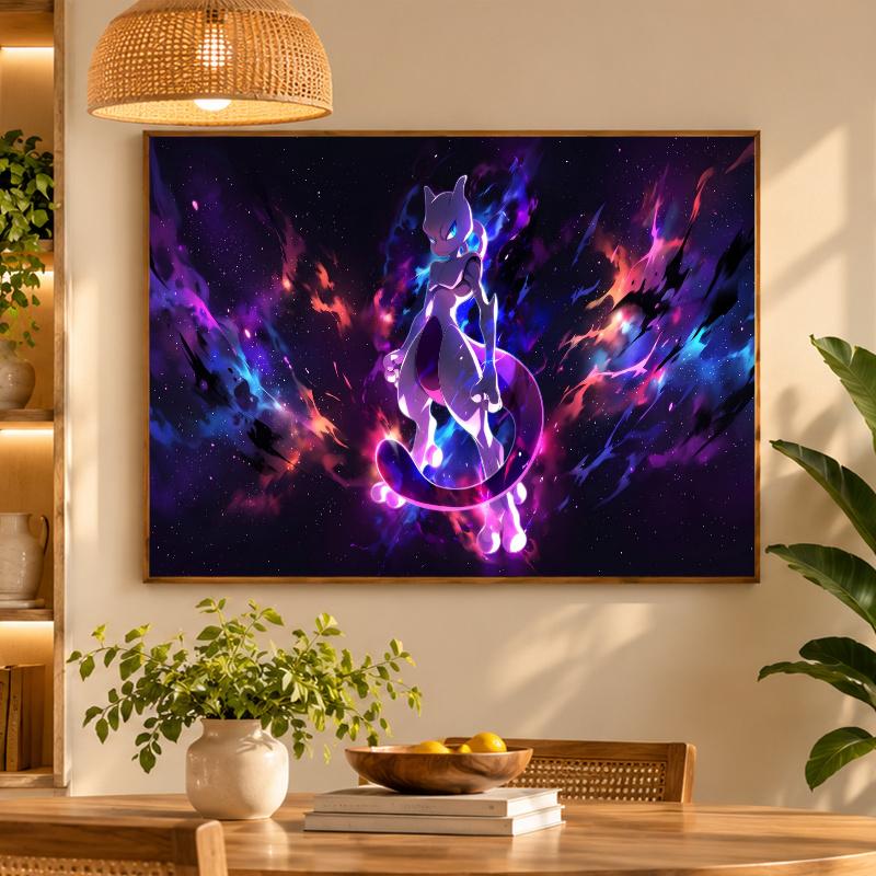 5D Diamond Painting Mewtwo DIY Full Drill Diamond Art Kit Home Decoration
