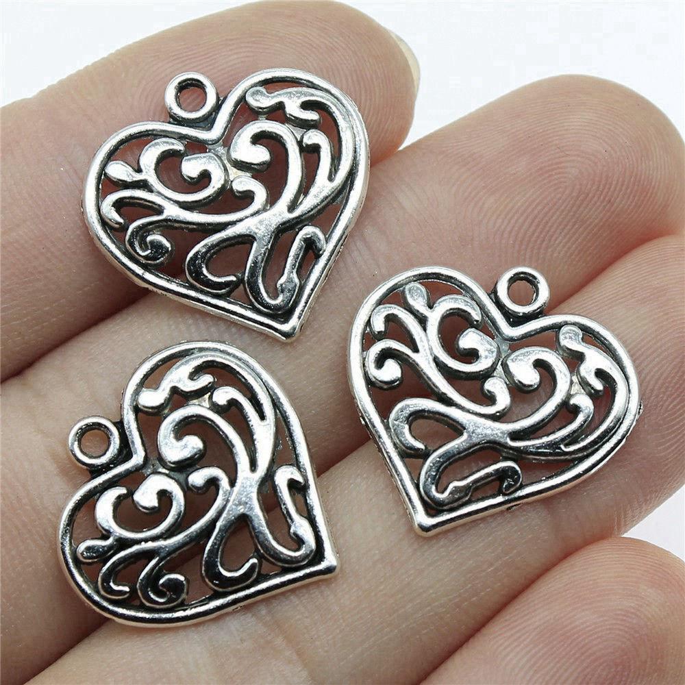 Charms Peach Heart-shaped Love Pendants Vintage Jewelry Supplies ZC094
