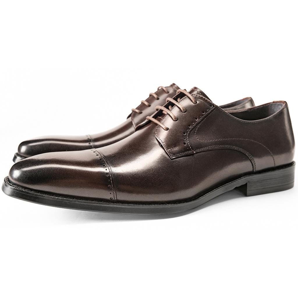Three Joints Engraved Men's Business Dress Leather Shoes Cowhide Shoes Men's Wedding Shoes
