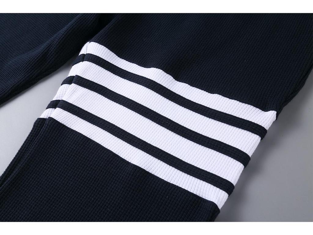 TB JL Four-Bar Waffle Sweatpants: Trendy European & American Loose Casual Trousers for Men & Women, Perfect for Autumn & Winter.