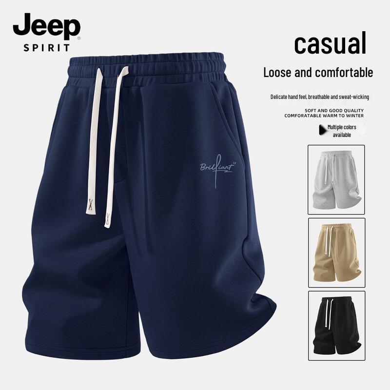 JEEP SPIRIT Men s Letter Print Casual Shorts M