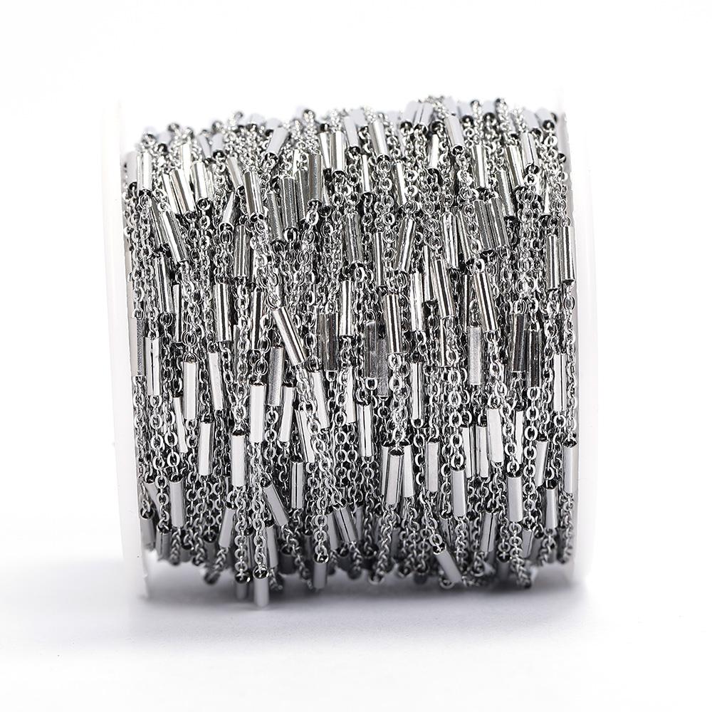 10meters/roll Tube Gold Stainless Steel Chain Necklace Chain Accessories for Bracelets Jewelry Making Components Handmade DIY