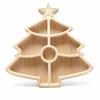 Hölzernes Weihnachtsbaum Serviertablett Nikolausform Wiederverwendbare unterteilte Snackplatte Unterteilte festliche Lebensmittelaufbewahrungsteller Silvester