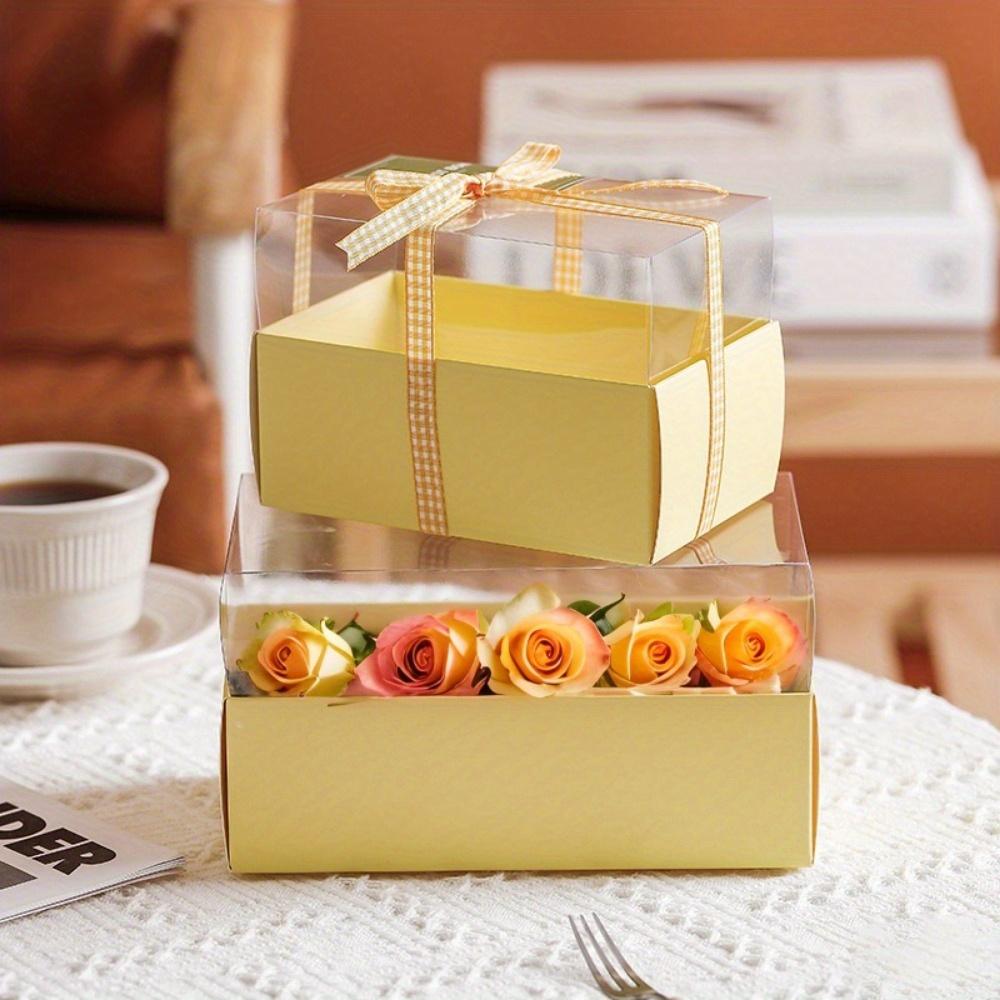 10 Scatole Regalo con Finestra Trasparente Scatole Rettangolari Trasparenti per Dolcetti Scatoline Portaconfetti per Matrimonio Festa di Compleanno Decorazioni per Aula