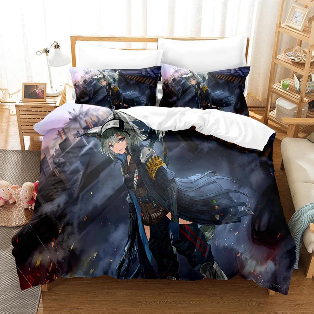 Anime Game Arknights Bedding Set Single Twin Double Queen King Cal King Size Bed Linen Set