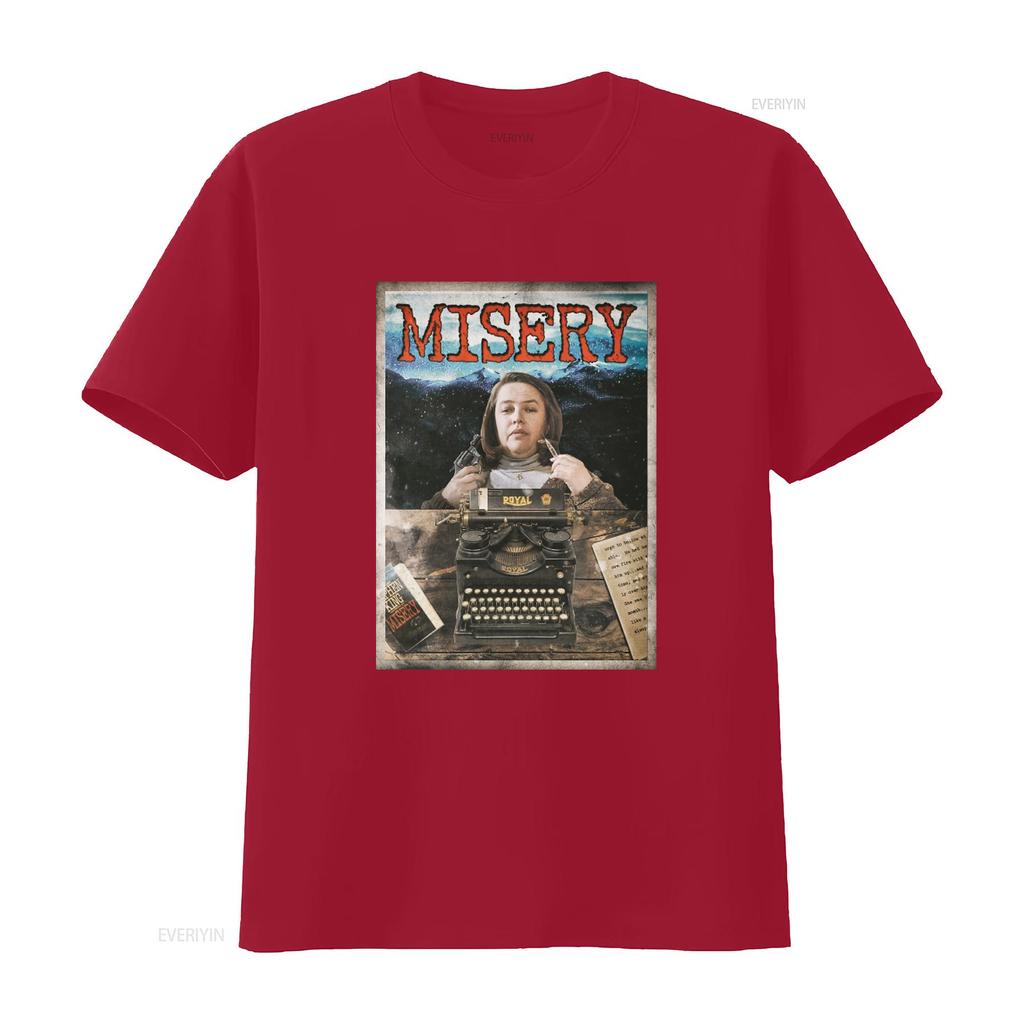 Misery Stephen King Horror Movie Inspired T Shirt Vintage Royal Typewriter Gun Design vintage Washed streetwear graphic Soft
