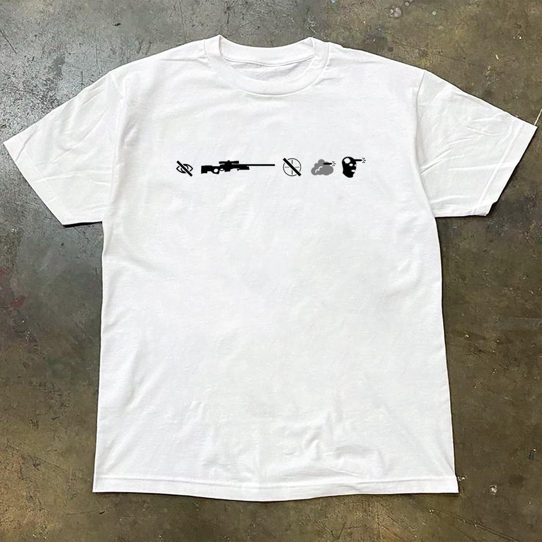 

Футболка Ins CS2 Fun Creative Loose Cotton Crewneck Top Half Sleeve Men Clothing Fashion 100% Cotton Free Tops Airy Tee 4XL