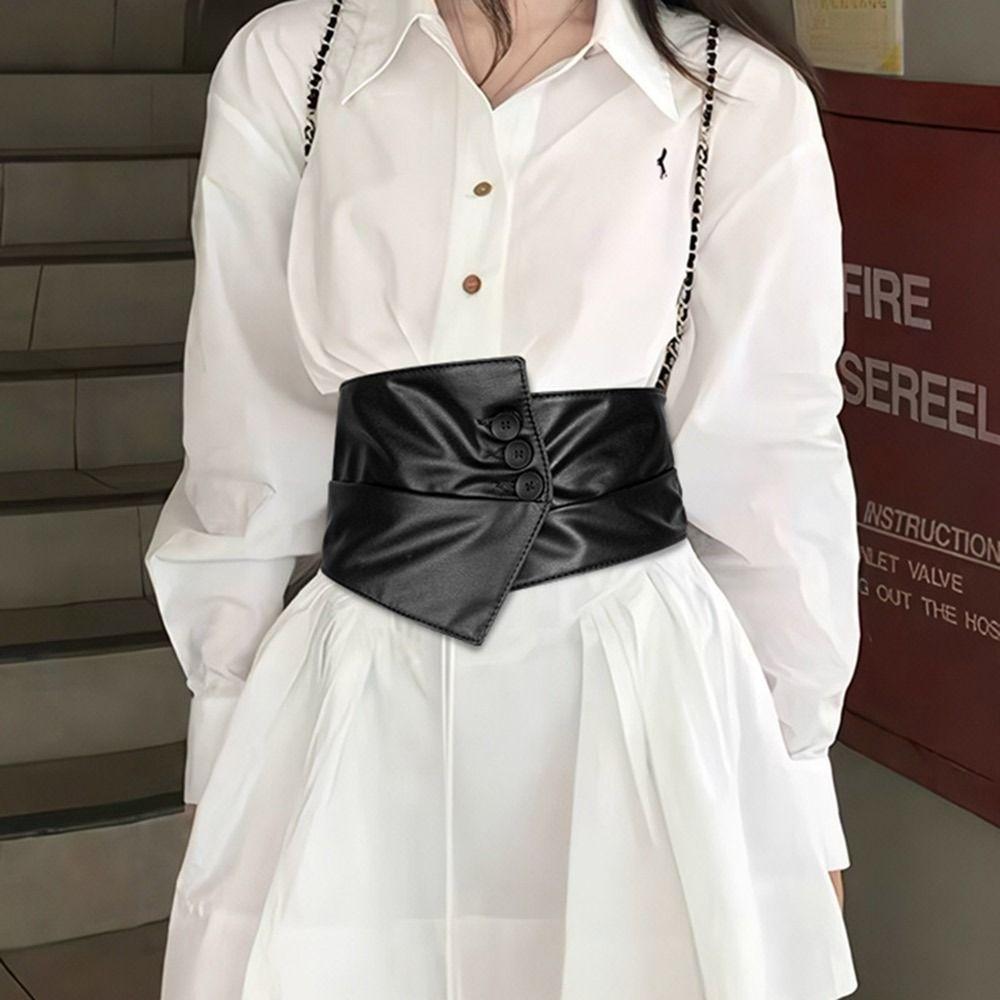 Fashion Wide Girdle Goth Retro Cummerbund Casual Waistband Strap  For Women Lady Girl Bridal