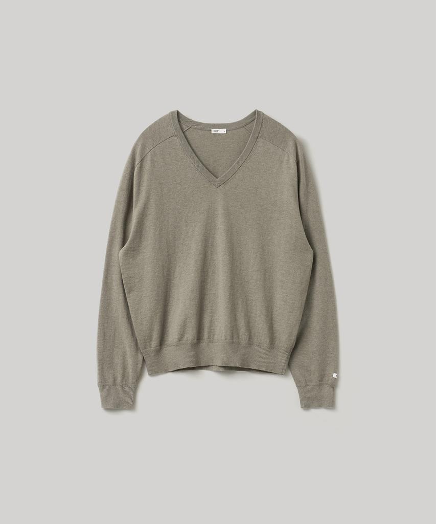 ANOTHER OFFICE WOMEN W. Peachskin V-Neck Pullover (Warm Gray)