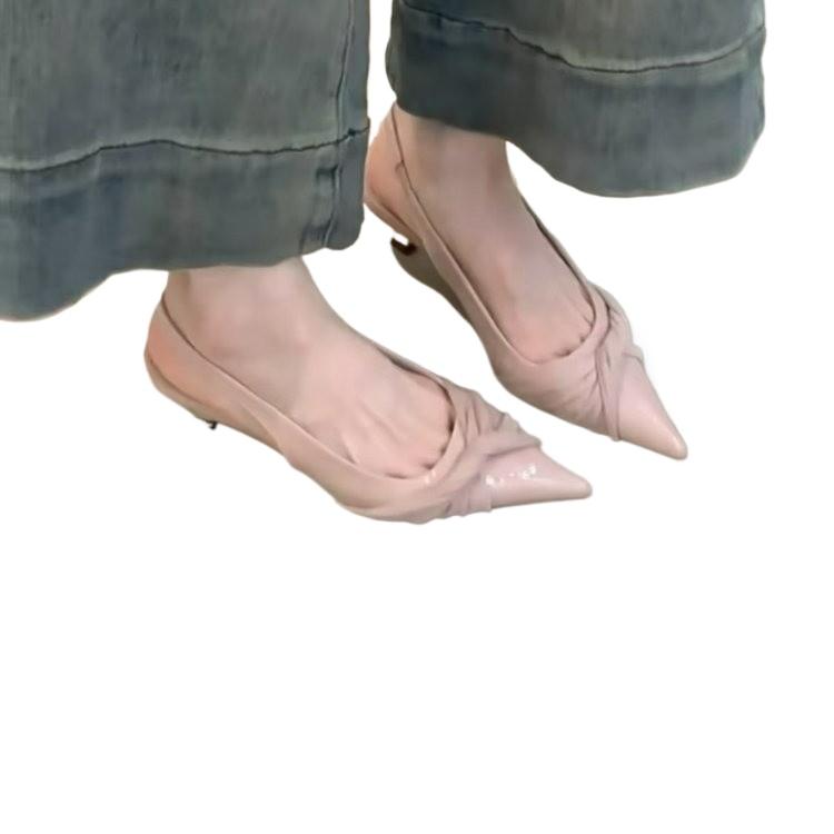 Neuer Stil Mode Damen Sommer Sandalen mit Absatz Spitzschuh Elegante Schuhe Frau Trend Pantoletten Modeabsätze Damen Zapatos Mujer