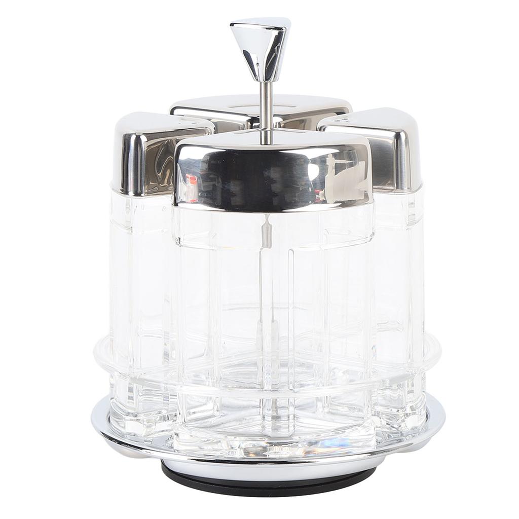 Kitchen Condiment Jar Rotating Transparent 2x150ML 2 X 80ML Kitchen Seasoning Bottles for Oil Salt