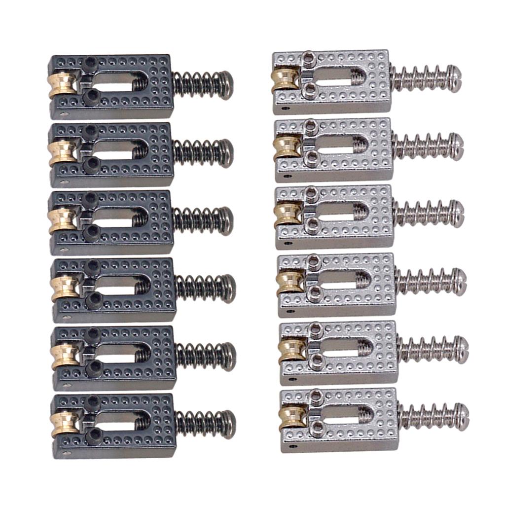 Electric Guitar Bridge Saddle Zinc Alloy Locked String Roller Saddle Accessory Replacement for Electric Guitar Parts