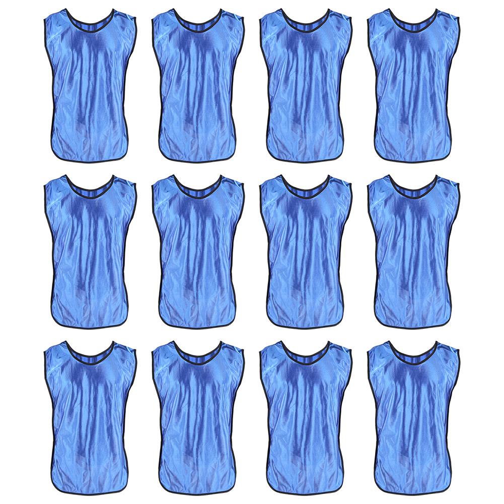 12 pcs Gilet d'entraînement adulte Doux pour la peau Débardeurs d'entraînement d'équipe Taille unique pour Football Basket-ball Sports