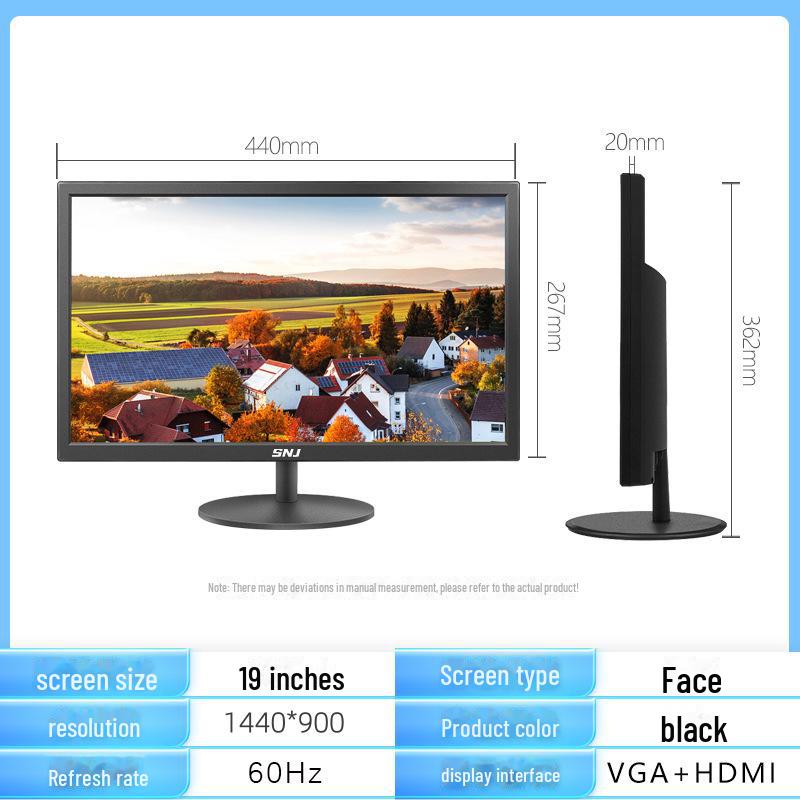 

Изогнутый игровой монитор высокой четкости — ЖК-экран 24/27/32 дюйма, 2K/4K, 165/180 Гц 19-inch straight with frame-60HZ чёрный