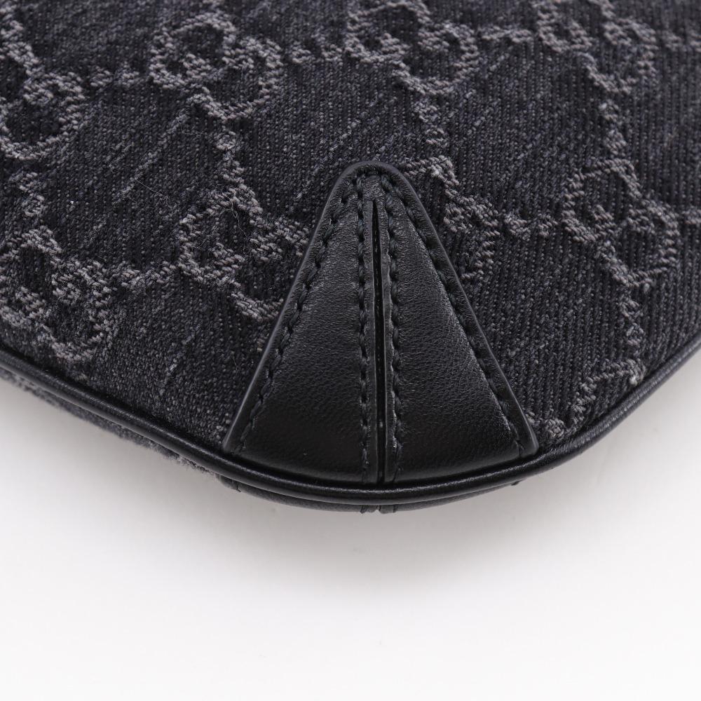 GUCCI Horsebit Slim Small Shoulder Shoulder Bag 774719 GG black denim Women Used