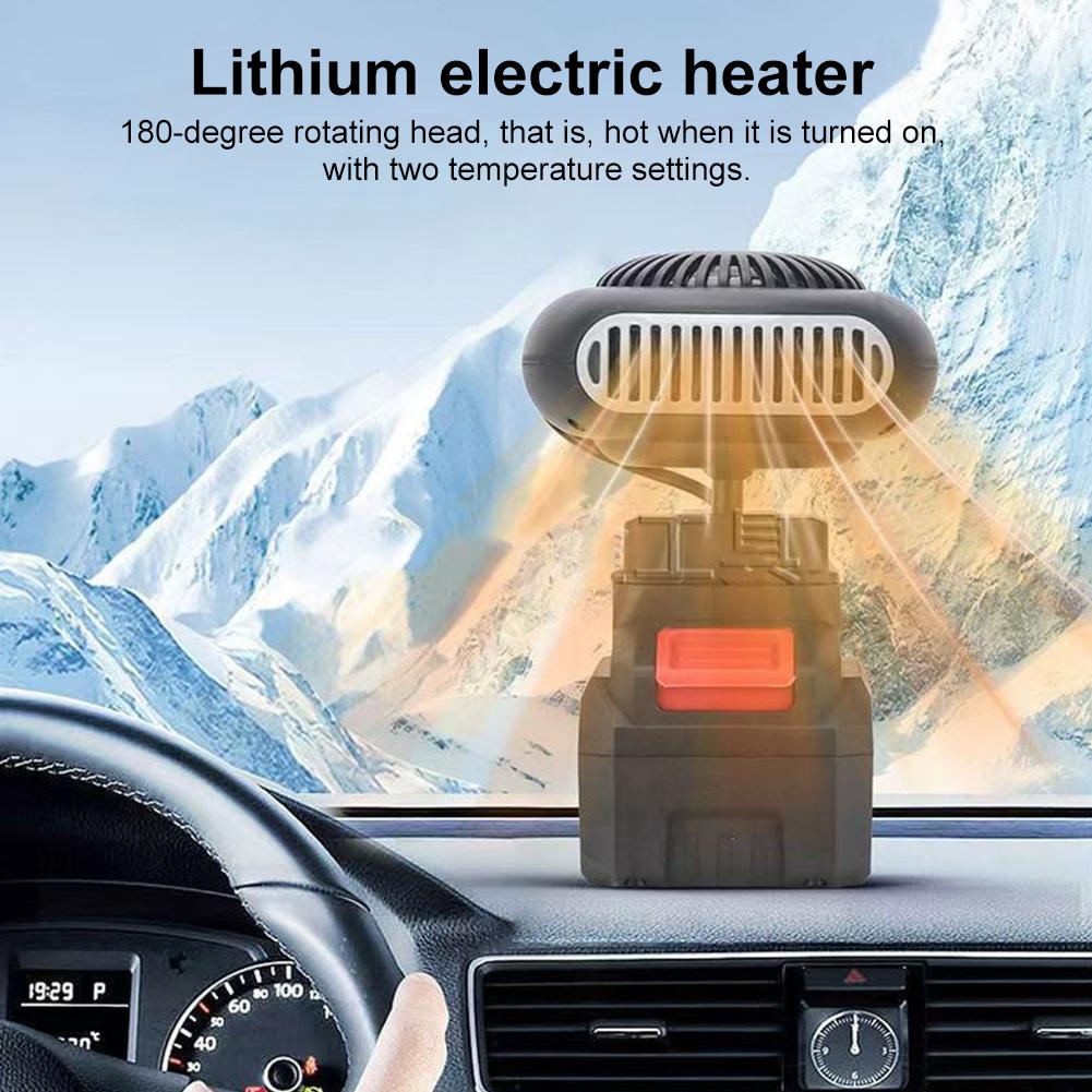 170W Portable Small Space Heater Battery Powered Desktop Heating Fan 2 Gear Adjustable Electric Heater Fan for Home Office Car