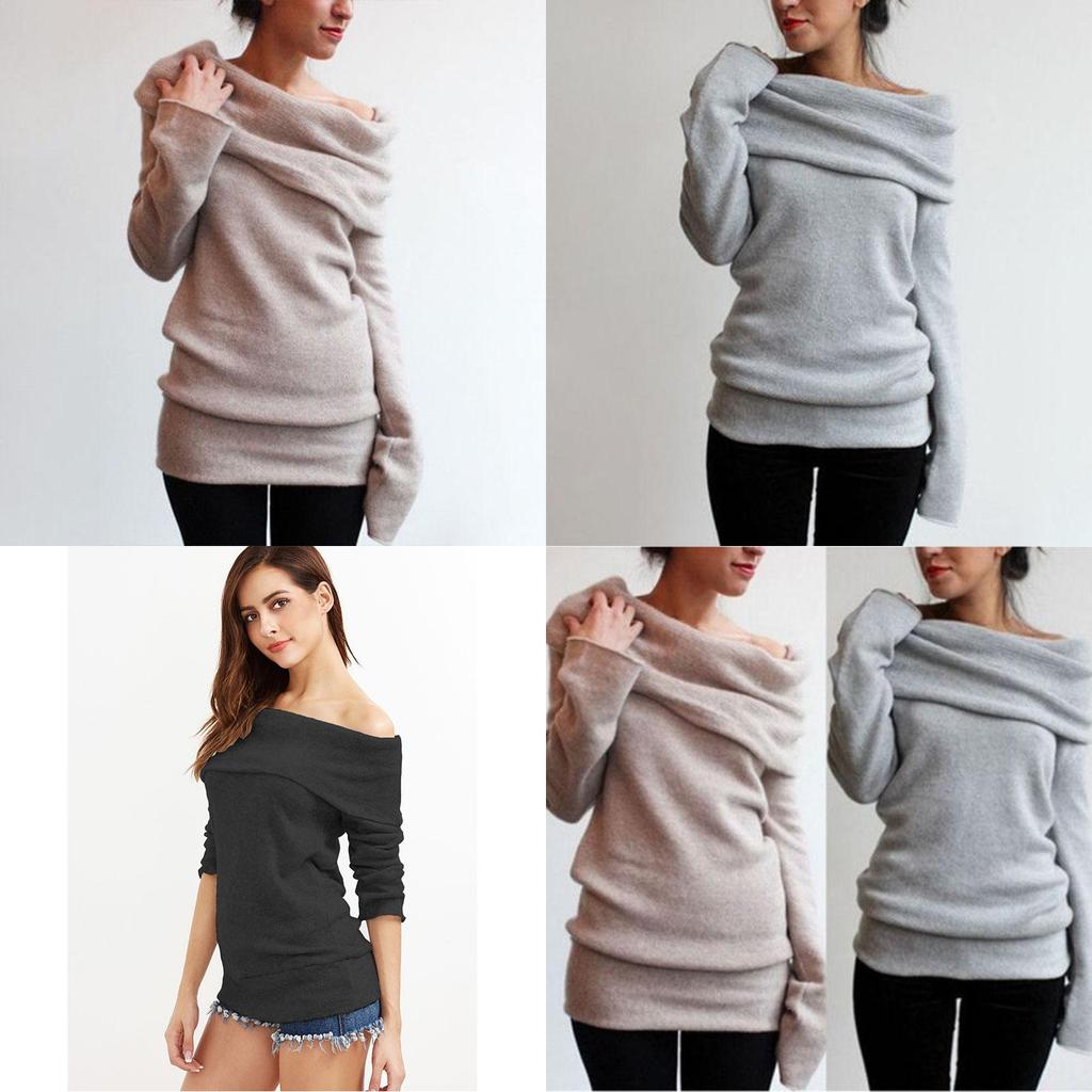 Luxurious Womens Off The Shoulder Sweatshirts Sweater With Timeless Winter Warmth