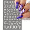 4pcs Christmas Nail Stickers with Snowflake Patterns, 3D Self-adhesive Paper Suitable for DIY Nail Art Ladies During Holidays