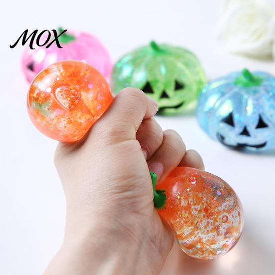 Classroom Stress Toy 1/2/3Pcs Halloween Pumpkin Relief Toy, Creepy Head Squeeze Glitter Ball for Kids Adults, Party Favors