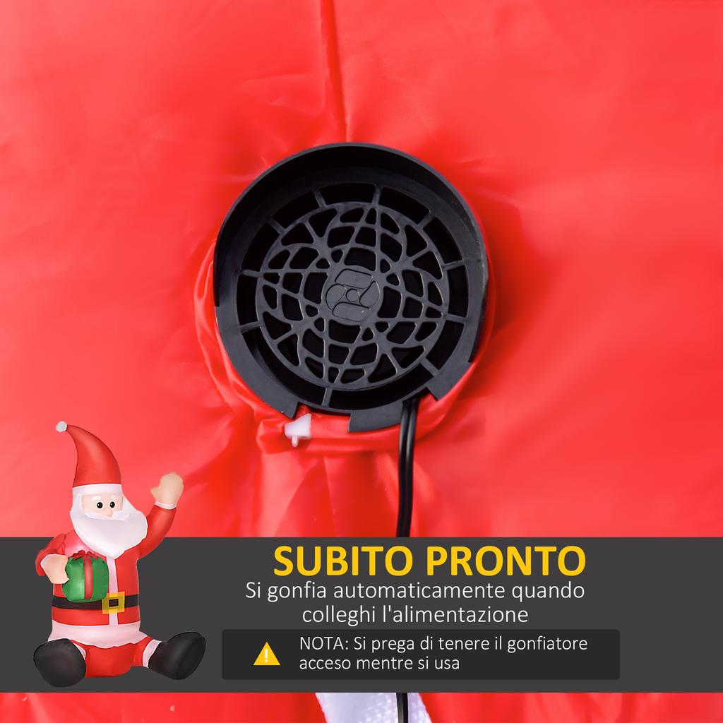 120cm Giant Inflatable Santa Claus, Waterproof Outdoor Christmas Decoration with LED Lights