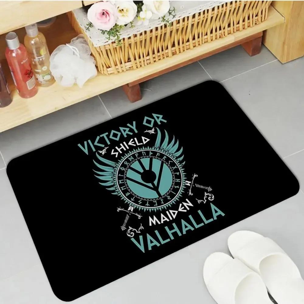 Viking Style Door Mat Norse Mythology Pattern Celtic Knot Design Rug Waterproof Non Slip Floor Protector for Home Bathroom