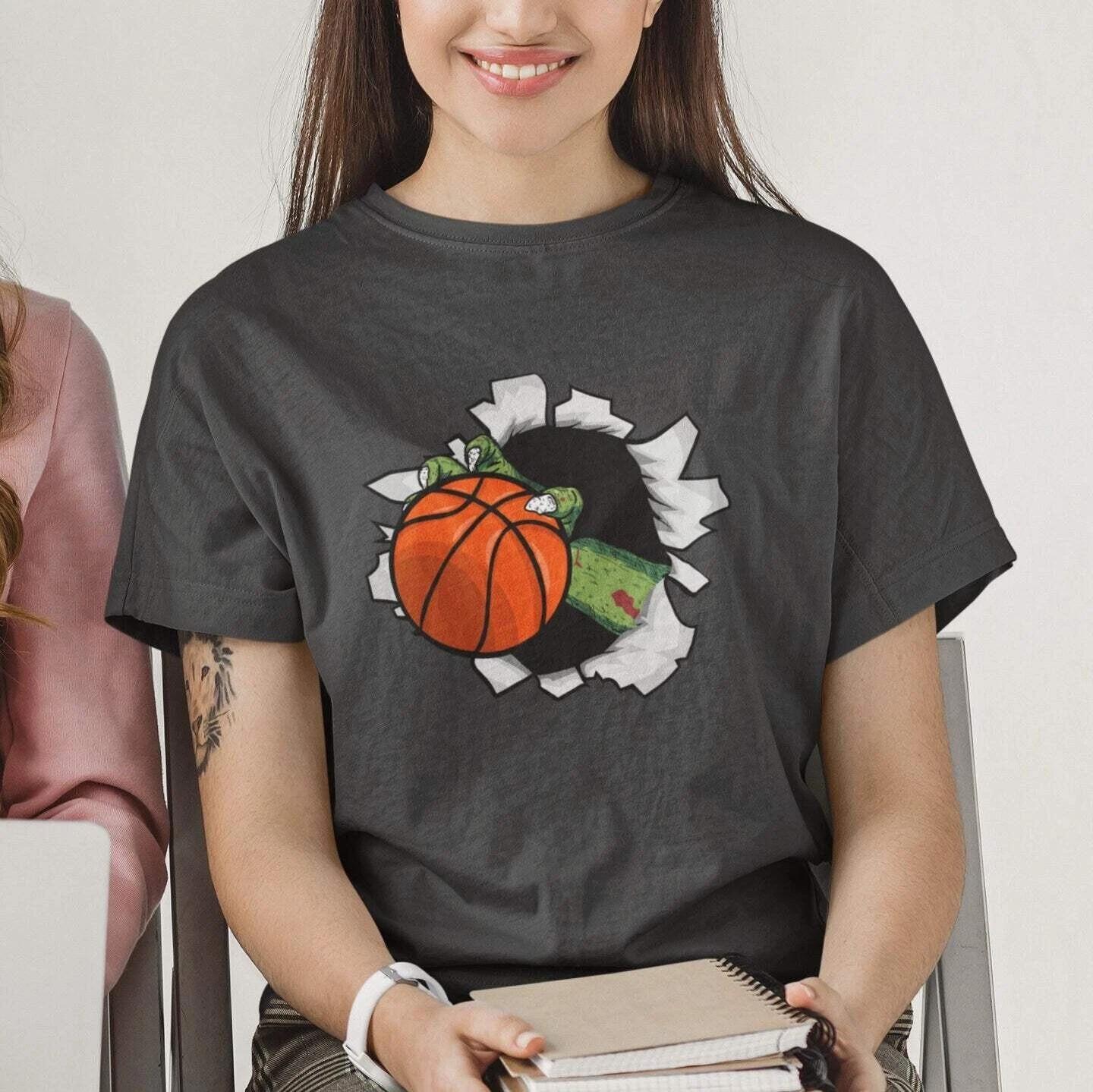 Zombie Basketball Halloween Shirt - Spooky Monster Tee 3XL