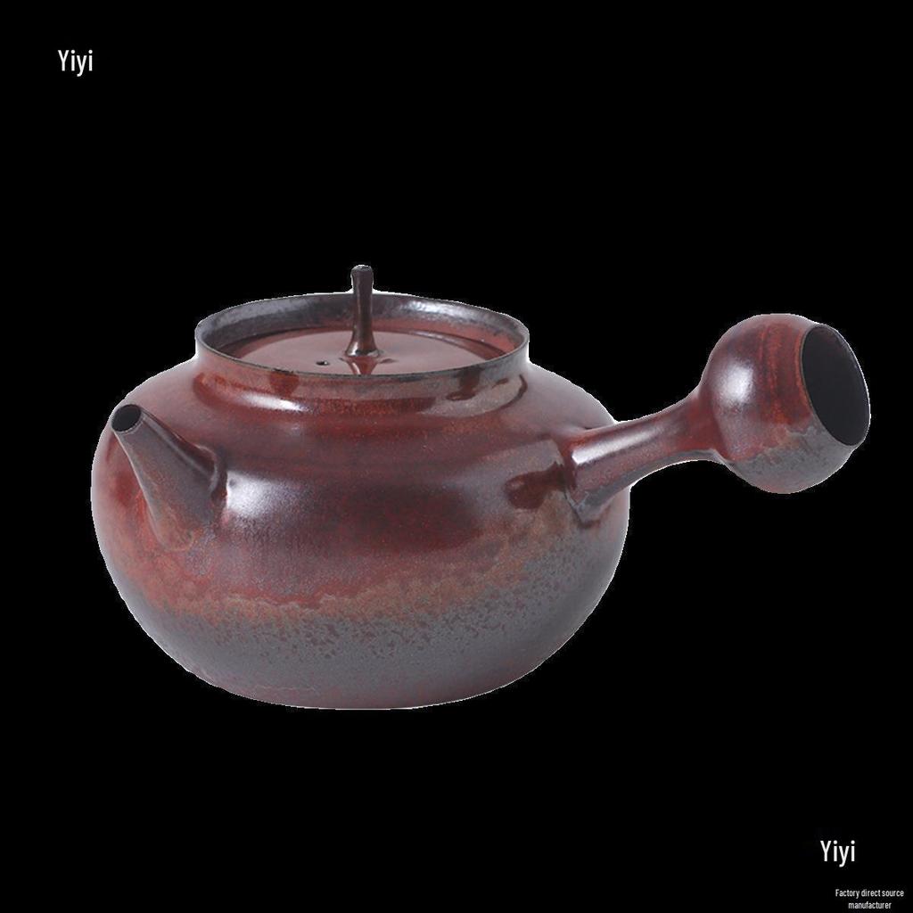 Mingde Red Clay Electric Tea Kettle - Handmade Chinese-Style Pot with Jump Lid for Healthy Brewing