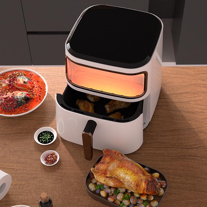 Smart Large-Capacity Air Fryer with Visual Window and 360° Surround Heating