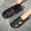 Men's shoes 2025 summer new men's hollow breathable deodorant feet leather Velcro outdoor casual bag head sandals