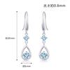 Free Bird Aquamarine Earrings for Swaying Hook 925 Metal Allergy March White Day White Day Return Gift Women, "drop Flower" Earrings, Silver, Safe,