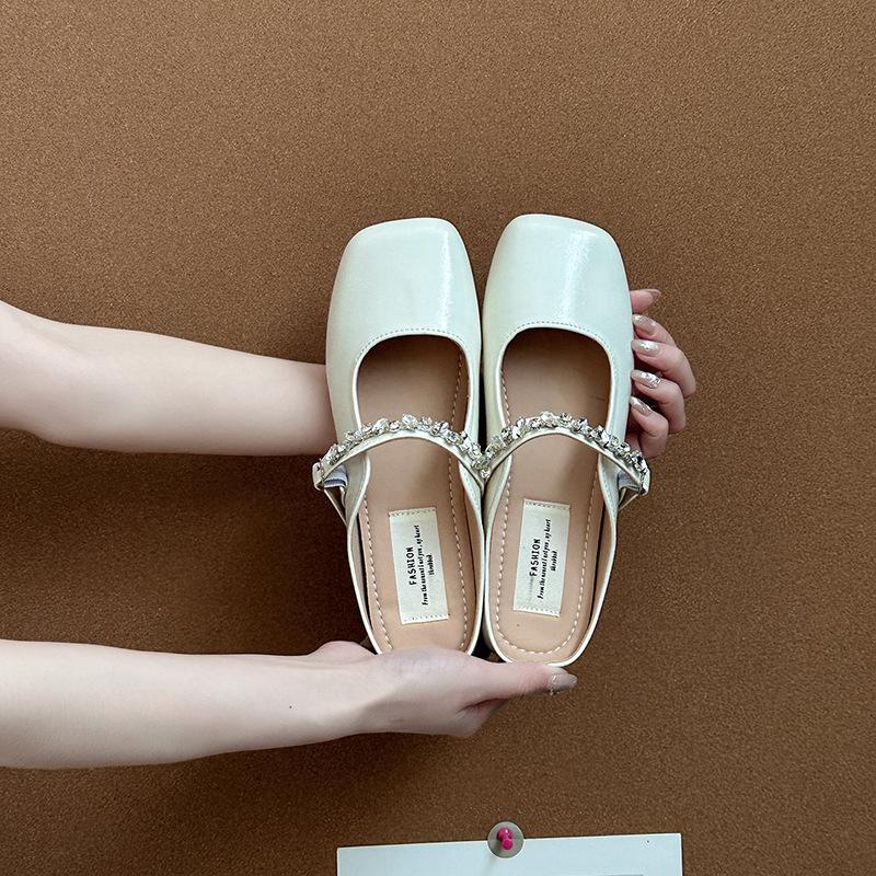 

Французский нежный вечерний бриз с туфлями Мэри Джейн женские летние 2025 новые универсальные повседневные полушлепанцы 39