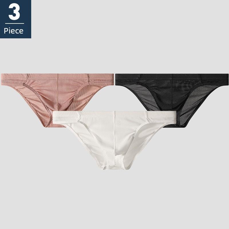 New Style Men's Underwear, Mesh Breathable Transparent Sexy Briefs, Men's Hollow Low-Waist Shorts, Men's Briefs
