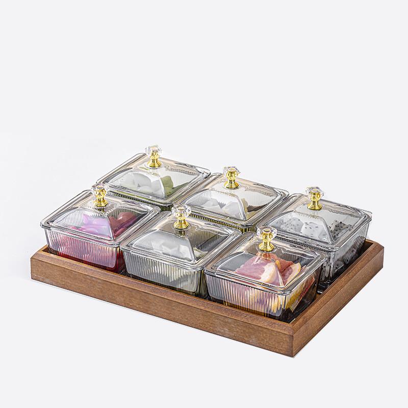 Divided Glass Snack and Fruit Serving Set