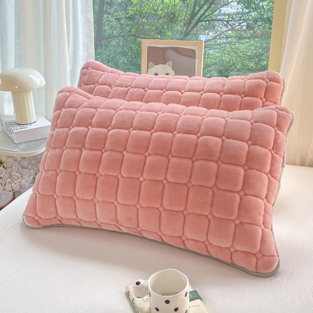 Warm Plaid Pillowcase Thickened Pillow Cover Modern Cushion Cover  Bedroom