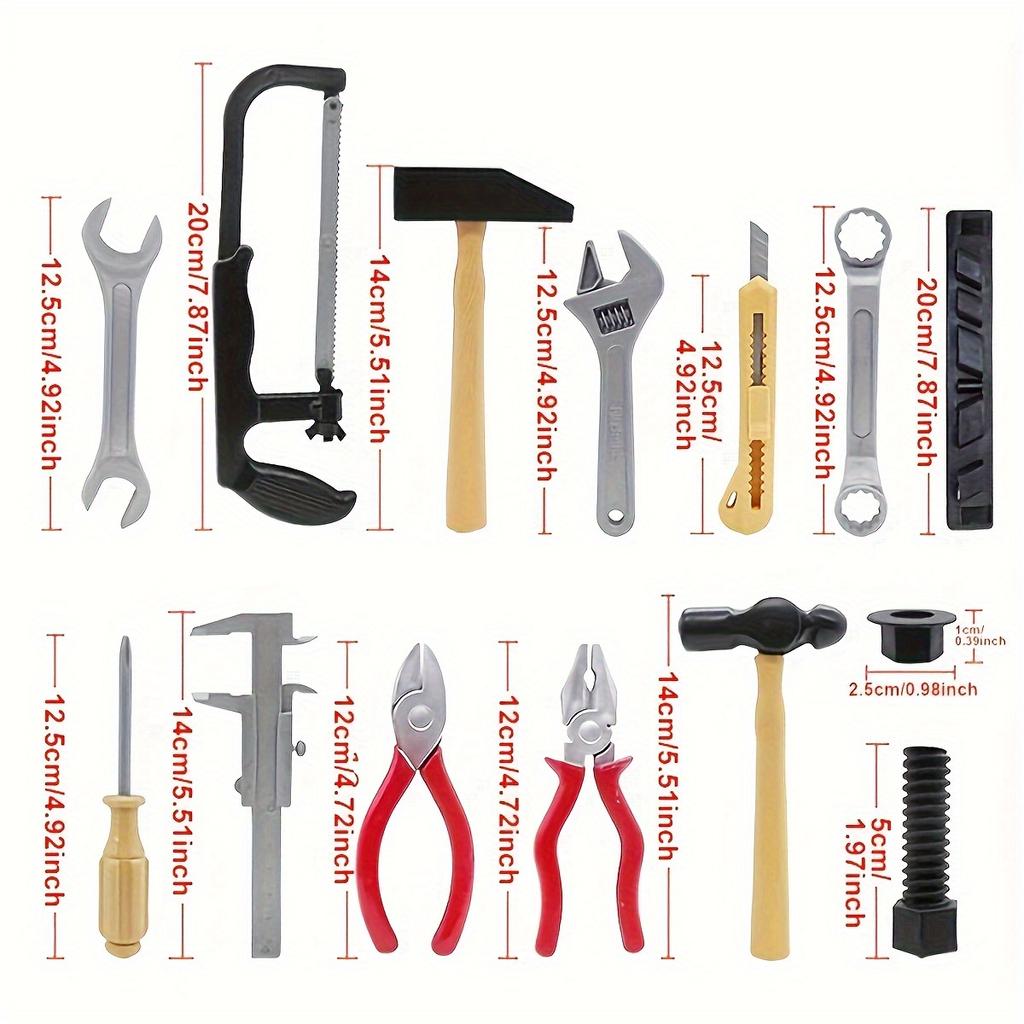 14pcs/set Mini Plastic Engineer Construction Repair Tool Kit Simulation Repair Drill Screwdriver Wrench Screw Hammer ZSY