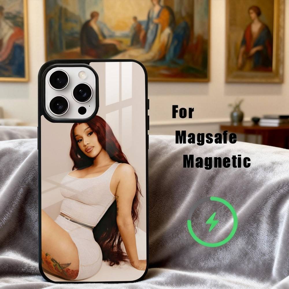 Confident C-Cardi B Singer Phone Case For iPhone17,16,15,14,13,12,11 Plus,Pro Max Magnetic For Magsafe Wireless Charging