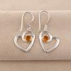 Natural Citrine Gemstone Silver Partywear Earring 1.5" 925 Sterling Silver Jewelry For Anniversary Gift Ce-21-8