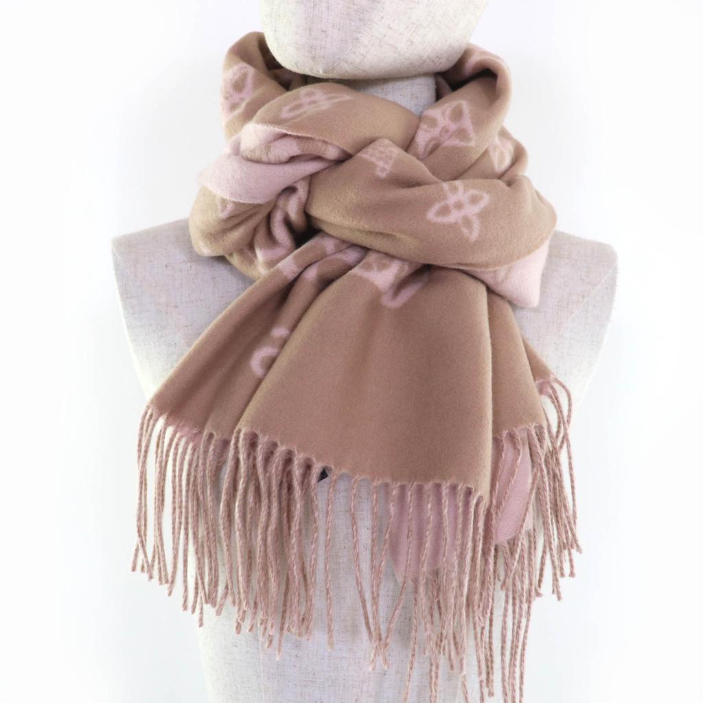 Great LOUIS VUITTON Echarpe Reykjavik Precious Dragon pink cashmere M79543 Used