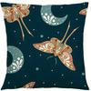 Home Decor Mystical Moon & Butterfly Pattern Pillowcase Pattern Cushion Cover Suitable for Sofa Bedroom Car Pillow Cover