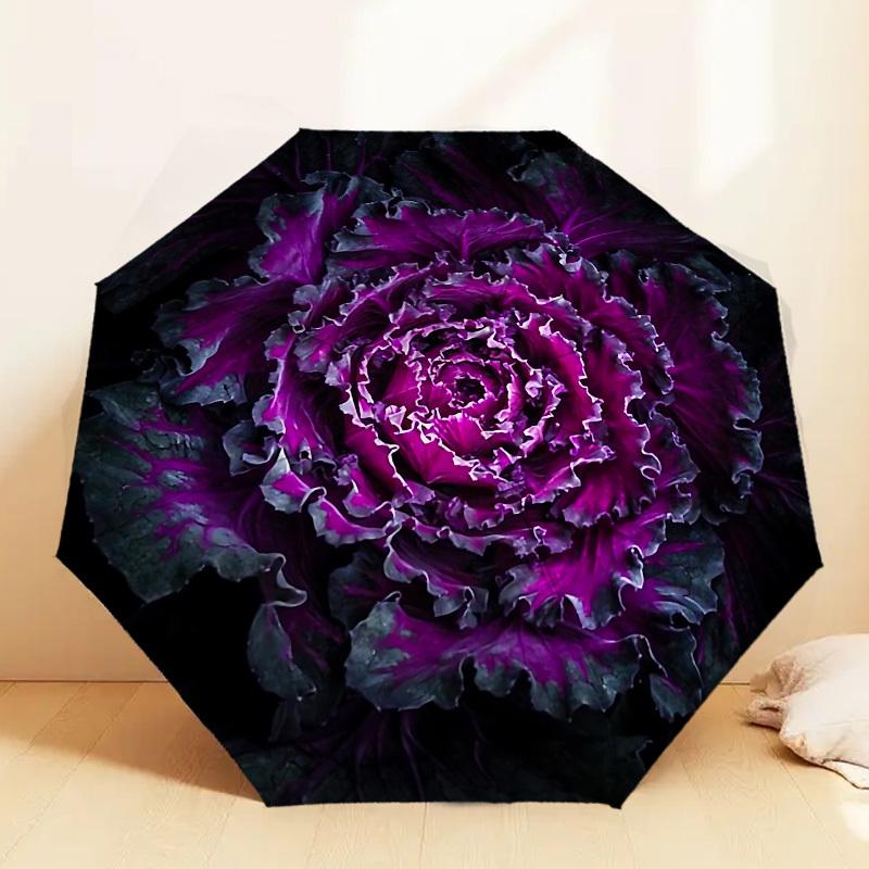 Purple Passion Bloom: Umbrella with Auto Open/Close, Outdoor Protection, Lightweight and Durable Travel Accessory 123