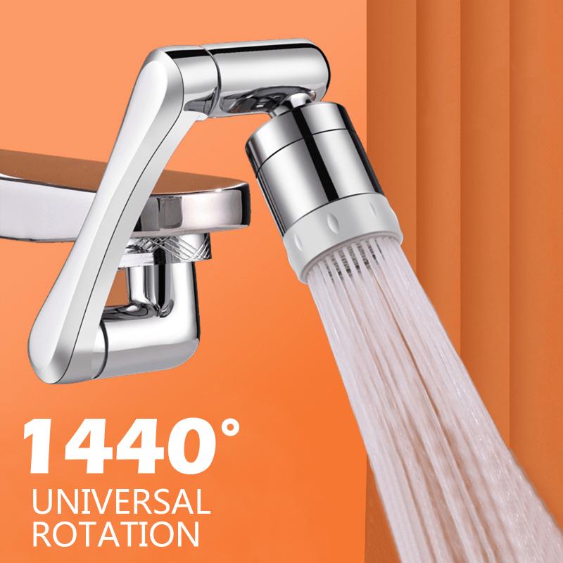 1 high-quality 1440 ° copper alloy universal rotary faucet nozzle - adjustable, water-saving, easy to install - suitable for extension faucets